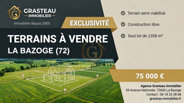 Terrain 1358 m� La Bazoge